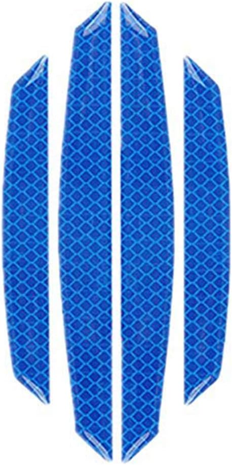 ZYTC 4pcs 3D Super Reflective Stickers Carbon Fiber Strips Car Side Door Edge Bumper Anti-Scratch Protection Guards Trim Stickers Universal (Diamond Blue)