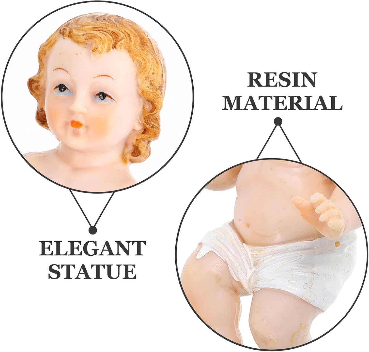 Jesus Resin Figurine 16cm Religious Nativity Sculpture Decorative God Statue for Home and Desktop Seasonal Christian Ornament