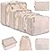 BAGAIL 8 Set Packing Cubes Luggage Packing Organizers for Travel Accessories-Cream