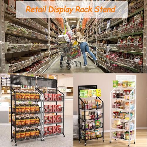 Support de rangement mobile à étagères de présentation autonome pour supermarché