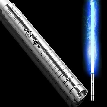 Light Saber Kids,Light Up Saber with Sound- 11 Colors Changeable Retractable Lightsaber Sword Toys for Party Favors,Halloween Christmas Stocking Filler Gift 77cm  Silver
