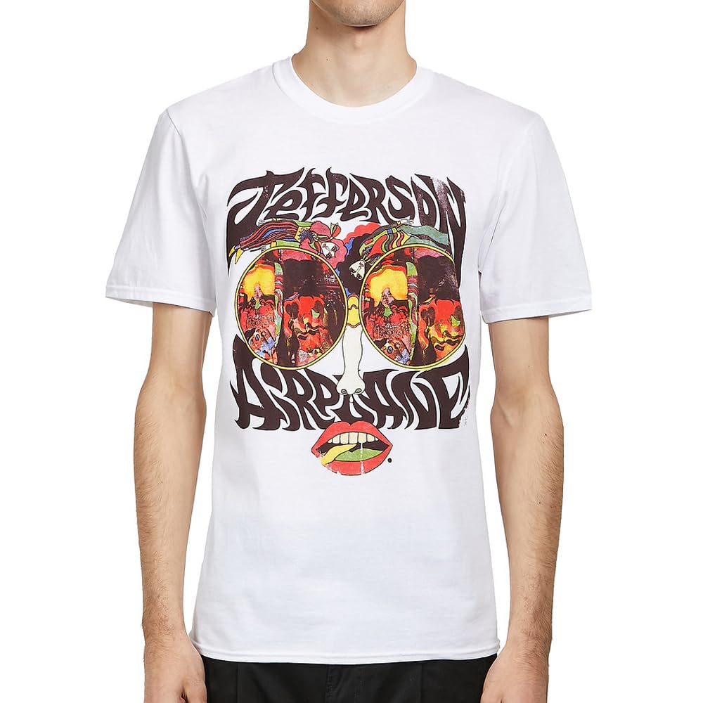 Jefferson Airplane T Shirt Lips Vintage Logo Nue Official Men's - White - Large