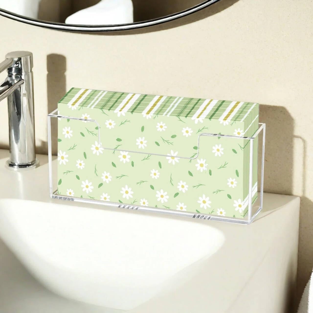 Acrylic Napkin Holder, Disposable Hand Guest Towel Holder for Bathroom, Dining Table Napkin Tray for Home, Restaurant, Kitchen 1Pack - Image 6