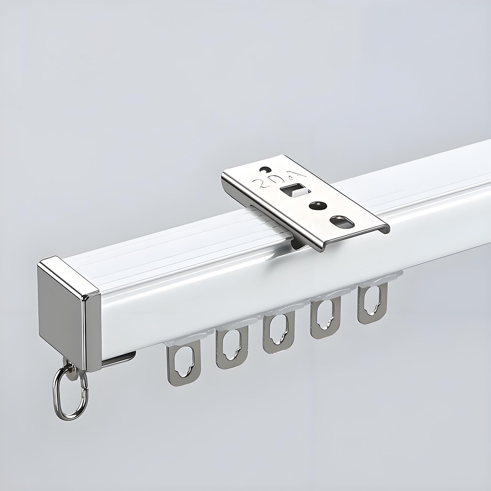 GLDYTVF Heavy Duty Curtain Track Set for Ceiling/Wall Mount Sliding Room Divider & Shower Rods Soundproof Strips Included Adjustable 100-400cm (White 290cm/9.5FT)