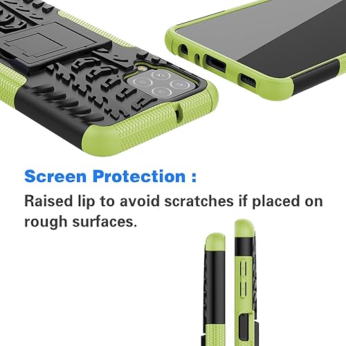 Miniatura 7 de Asuwish Funda de teléfono para Samsung Galaxy A22 4G de 6.4 pulgadas con protector de pantalla de vidrio templado y soporte delgado, híbrida,