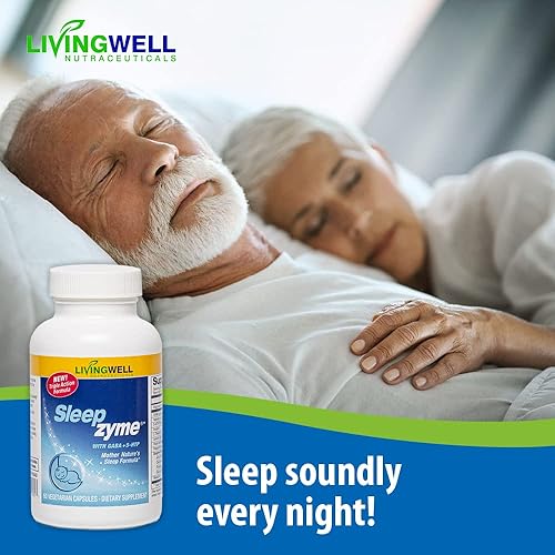 Miniatura 2 de Sleepzyme Suplemento para dormir con melatonina, GABA, 5-HTP, raíz de valeriana, magnesio, L-teanina, bálsamo de limón y lúpulo para una repetición