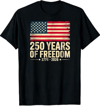 GTETKDE 250th Anniversary USA Shirts American Flag Independence Day Patriotic Shirt Faith Freedom Crewneck Short Sleeve Tee
