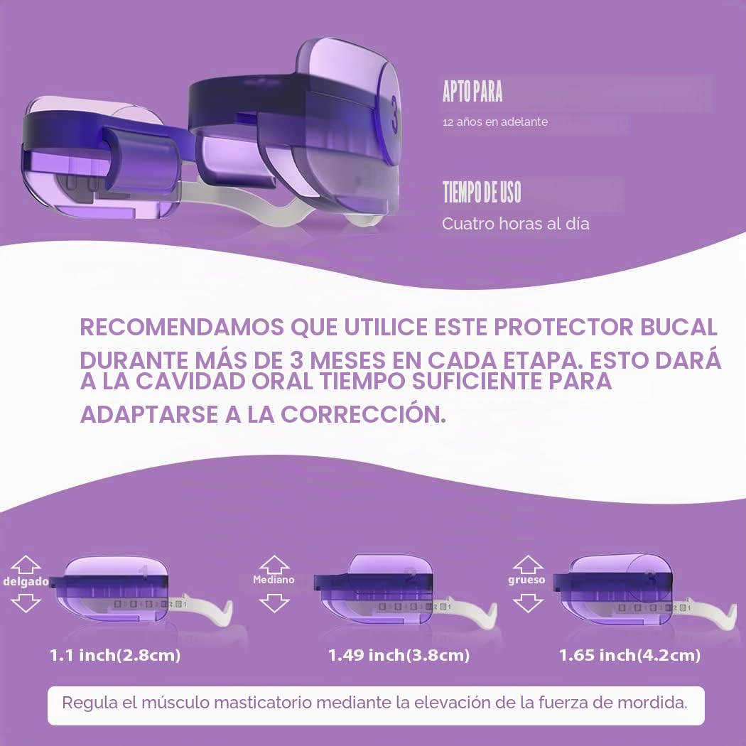 KOHEEL Férula Dental de 3 Etapas para Bruxismo, Protector Ajustable para Corregir el Rechinar de Dientes, Férula Nocturna sin Hervir (Paquete de 3 Unidades)