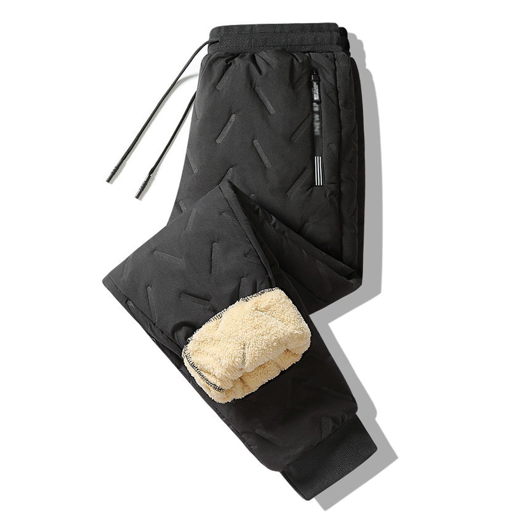 Fleece Thermal-Pants Unisex, Warm Outdoor Casual Pants, with Zipper Pockets, Lightweight Water Repellent