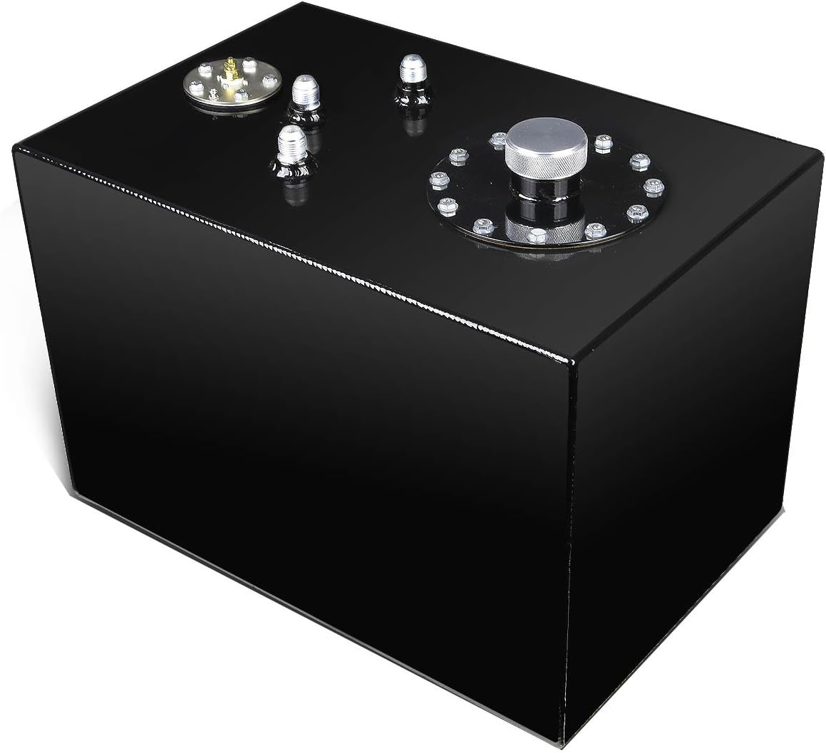 DNA MOTORING 12 Gallons Aluminum Top-Feed Fuel Cell Gas Tank 18" (L) x 12" (W) x 12" (H),ALU-FT-B-TF-12G-BK