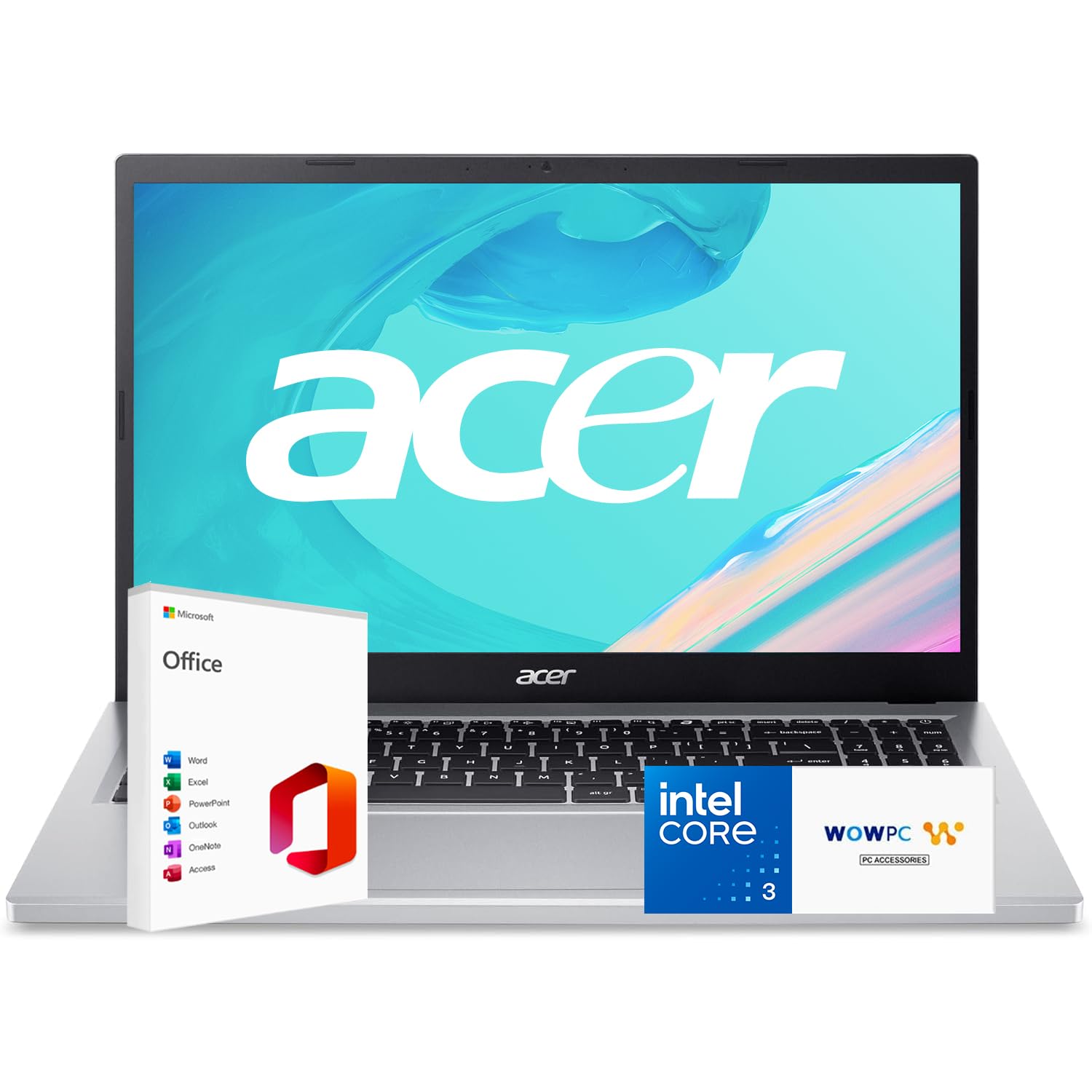 Aspire Go 15 AI Laptop (2025/2026) | Intel Core 3 (Outperforms i5-1335U) | 15.6" FHD | 8GB DDR5 | 512GB Storage | Copilot Key | Long Battery Life | Windows 11 | Microsoft Office | WOWPC USB