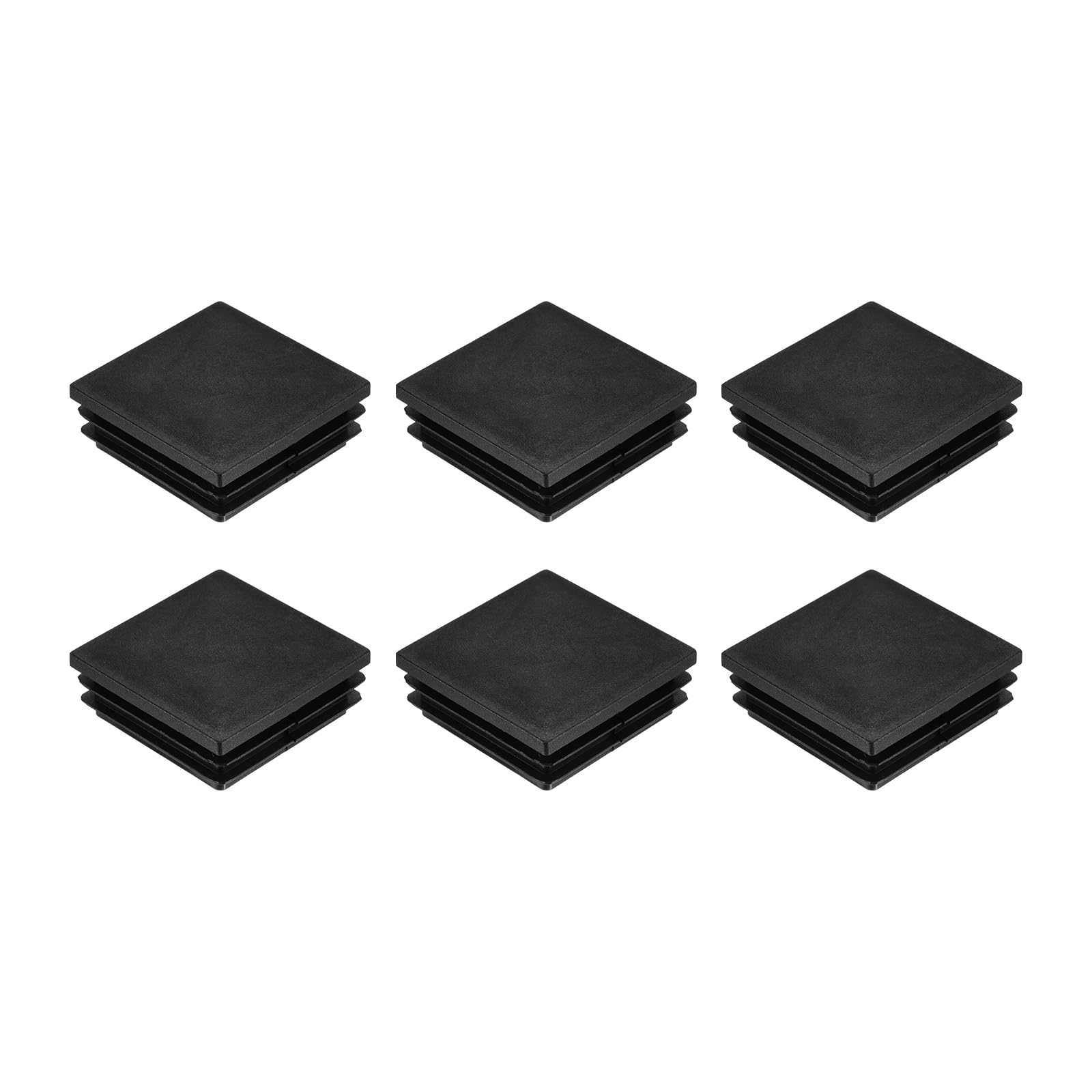 uxcell 6Pcs Square Plastic Plugs, 50 x 50mm/1.97 x 1.97inch PE Pipe Tubing End Caps for 44-48mm/1.73-1.89inch Square Tube Furniture Chair Leg, Black
