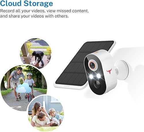 Miniatura 5 de Cámara de seguridad inalámbrica 1080P, visión nocturna a color, detección humana, almacenamiento en la nube, audio de 2 vías, WiFi 2.4G, vista en