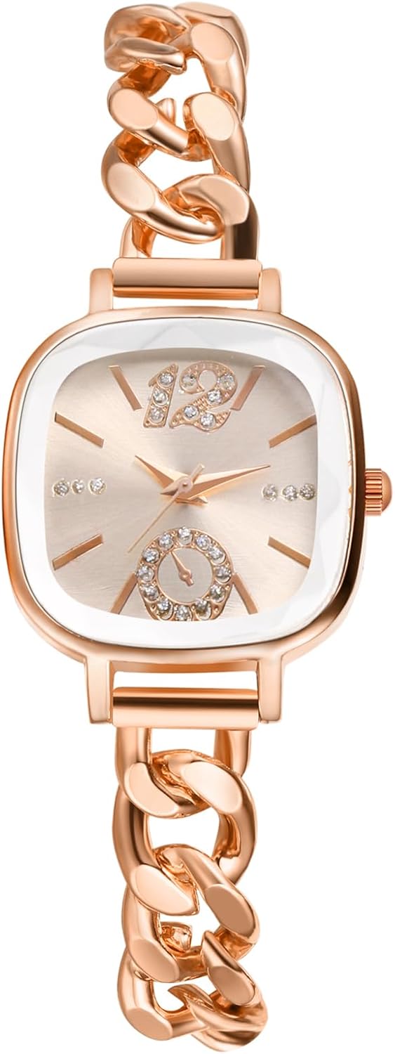 Avaner Women's Square Bracelet Watches: Analog Quartz Elegant Stainless Steel Wrist Watches for Women Ladies