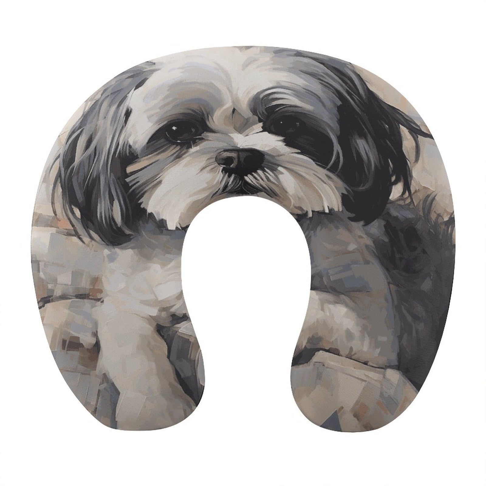 Btcowzrv Style Shih Tzu U Shaped Neck Pillow Travel Pillows