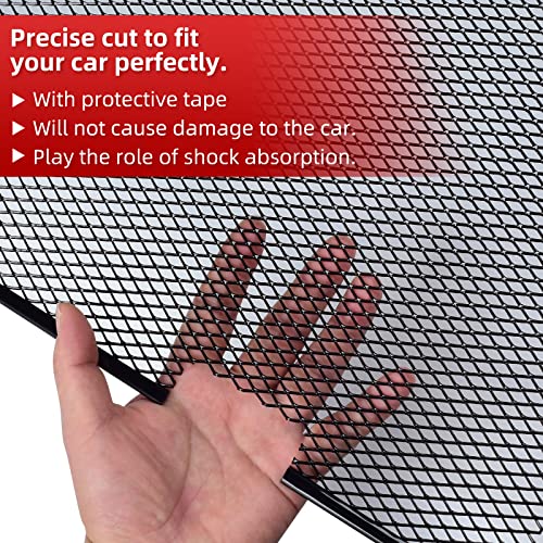 Image of AggAuto Grille Mesh for Jeep Wrangler JK JKU 2007-2018, 6x12mm Rhombic Hole | Aluminum Metal Front Grille Insert Grid Fit for Wrangler Accessories, 86% Open Area Black