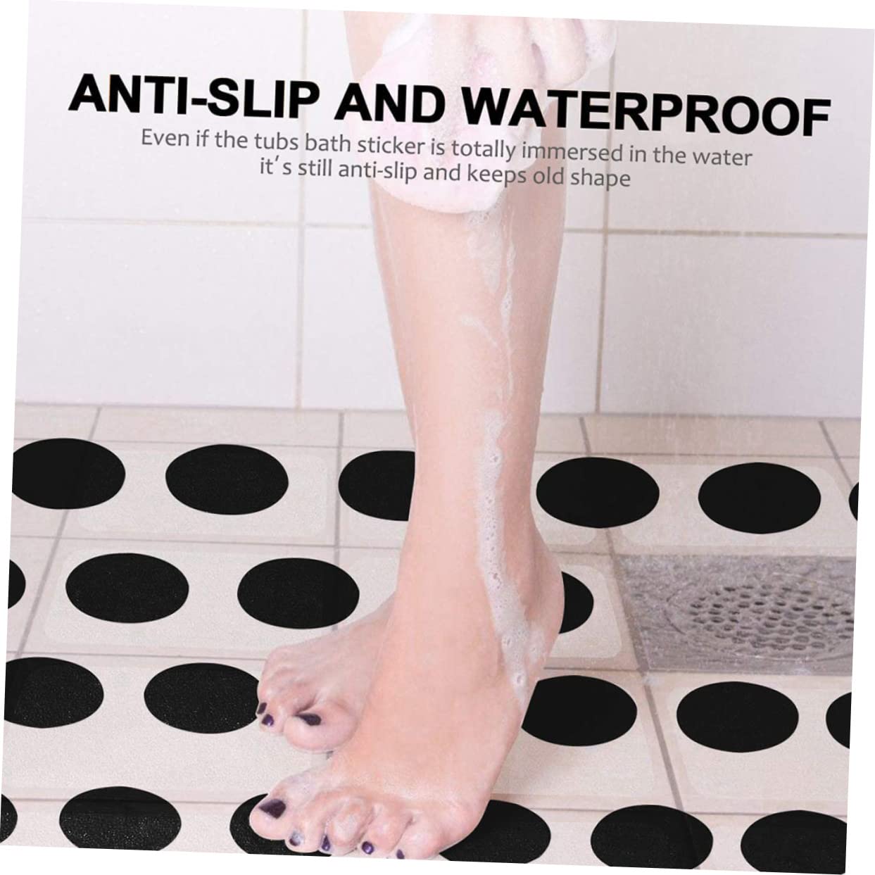 MAGICLULU Tira de Cinta Antideslizante para Bañera 73 Piezas Peva Negro | Pegatinas Autoadhesivas, para Cocina y Porche, Seguro Antideslizante, 73 Unidades Color Aleatorio