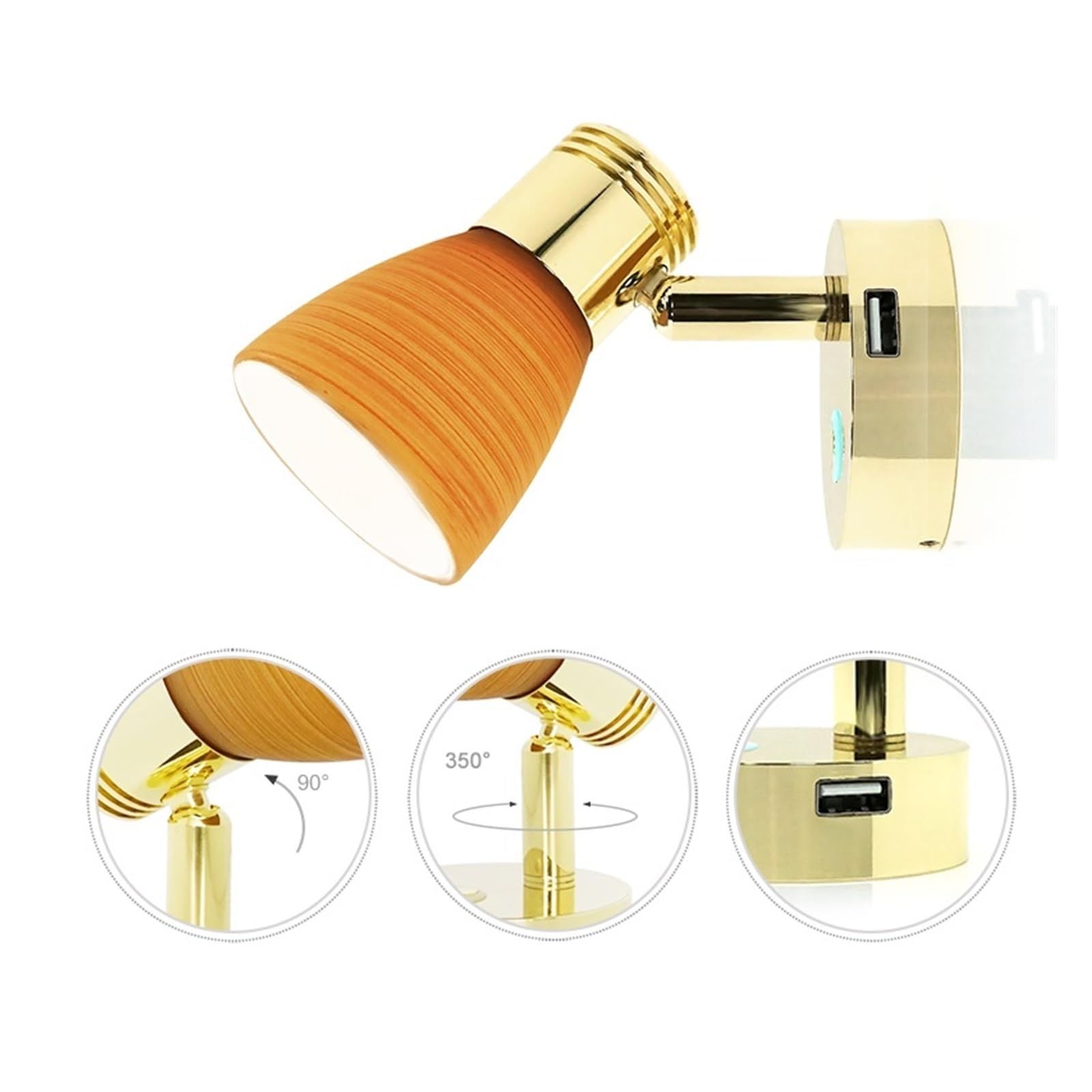 Luces De Lectura 12 V For RV, Interiores For Barcos, Lámpara Noche For Cabina, Montaje En Superficie, Iluminación Interior For Caravanas Y Autocaravanas Luces Brillantes(Gold Finish)