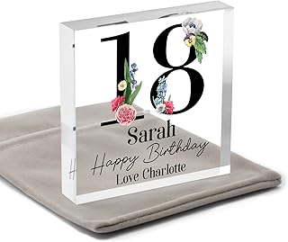 Personalised 13th 16th 18th 21st Birthday Gifts Daughter Her Girls Sister Friend, 30th 40th 50th 60th 70th Birthday Gifts Mum Nanny Women, 18th 21st 30th Birthday Daughter Keepsake, With Grey Bag