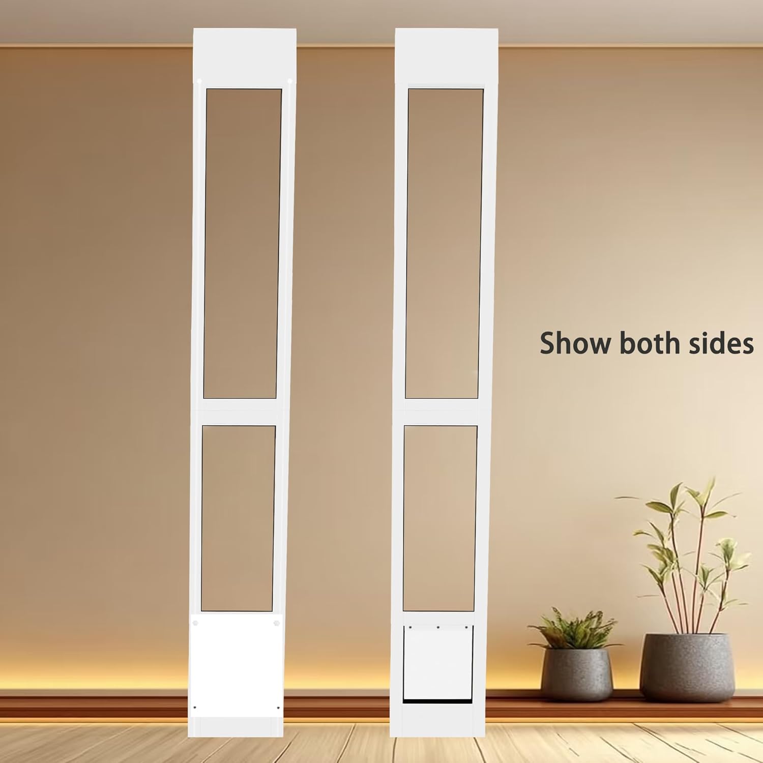 Sliding Glass Cat Door Easy Installation Dog Door for Sliding Cat Door Adjustable Height 92.9" to 96.4" Suitable for Raised Sliding Glass Cat Doors with Rotating Screws Perfect for Pet Access
