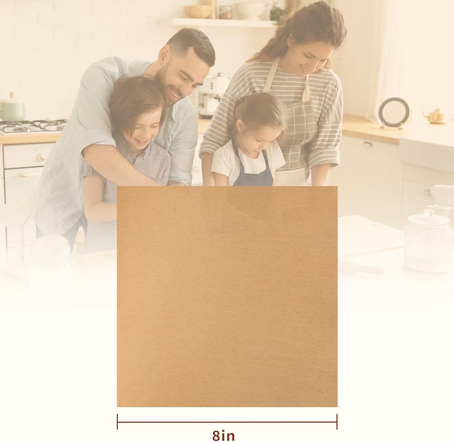 100pcs 8x8 inch Unbleached Parchment Paper Sheets for baking, Squares Precut Brown Non-Stick Baking Parchment Hamburger Patty Paper Liners for Oven, Bread pan, Cakes pans, Air Fryer Liners - Image 2