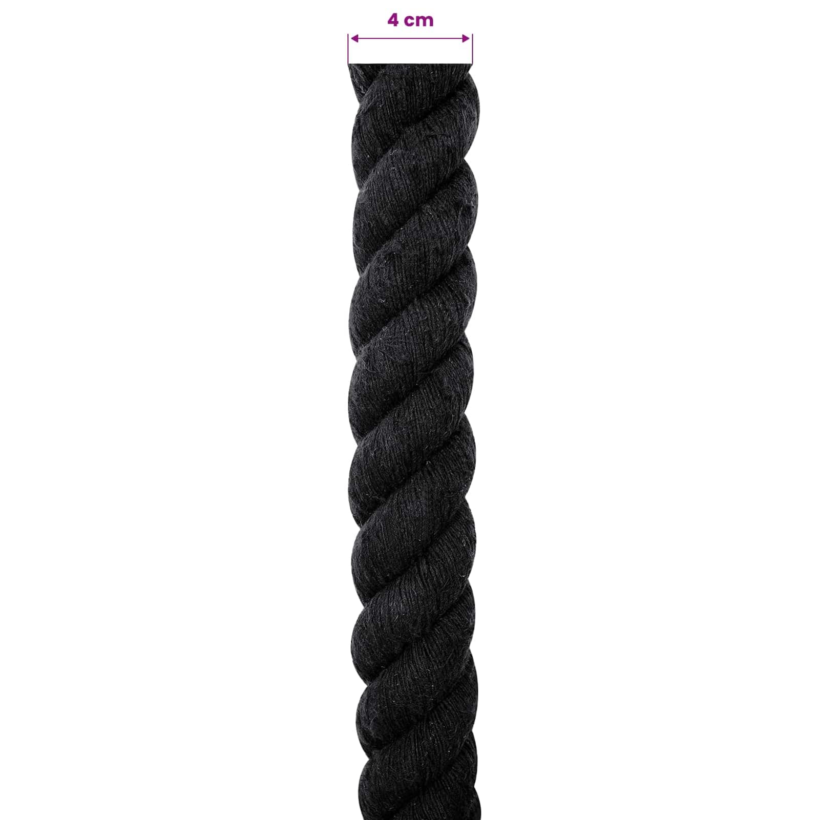 Gecheer Seil Schwarz 4 x 4 x 1000 cm Baumwolle, Makramee Garn Baumwollseil für Pflanzenaufhänger Wandbehang DIY Deko42011836