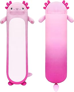 Officygnet Axolotl Plush Pillow, 28" Long Soft Stuffed Animal Body Plush, Cute Axolotl Plush Pillow, Kawaii Plushies Dolls for Kids, Pink Axolotl Toy Gift for Girls Boys