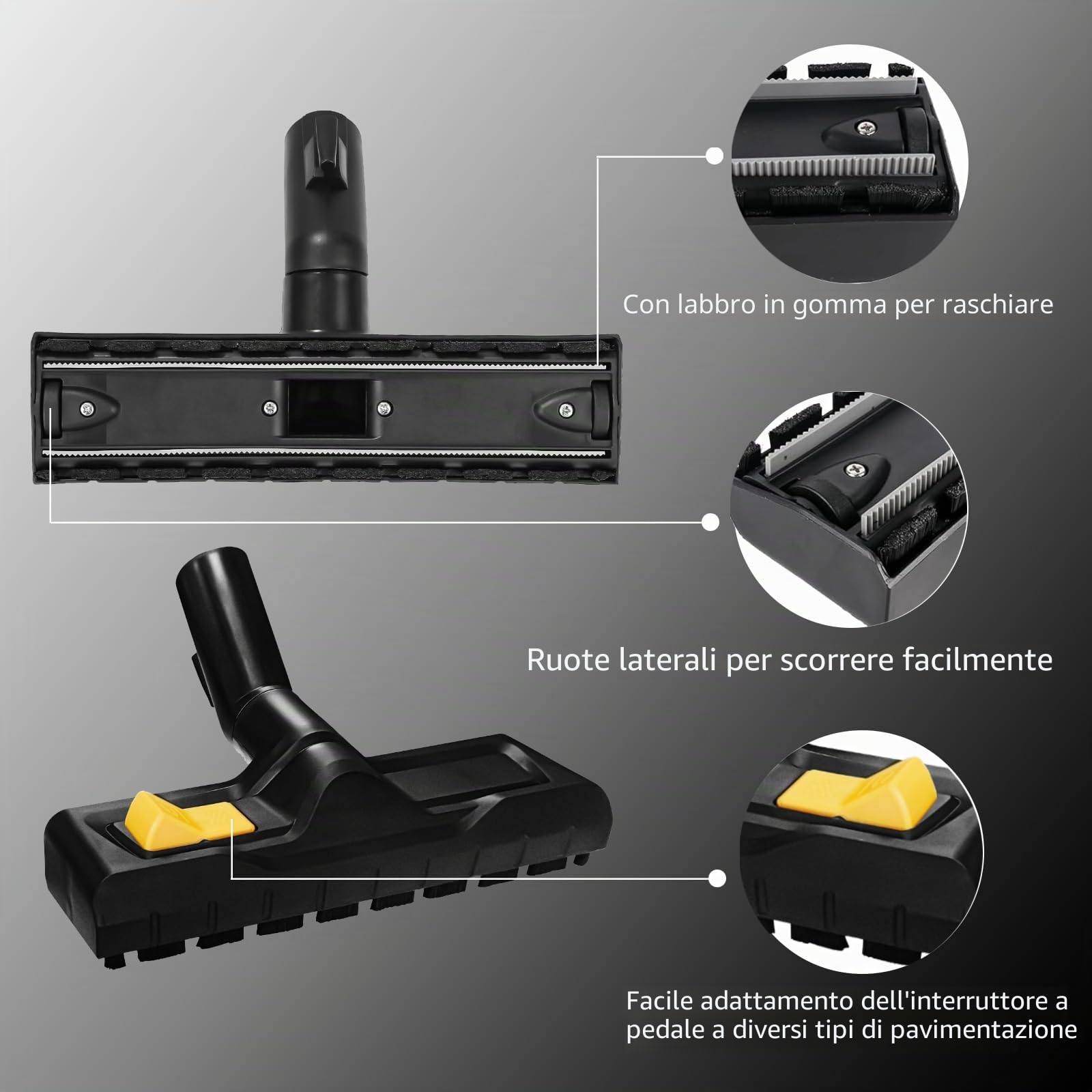 3 pezzi per accessori karcher WD3 WD5 WD4 WD6 ugello per pavimenti, ricambio per aspirapolvere karcher WD3 WD5 WD4 WD6 accessori, inclusi ugello e sacchetto per la polvere