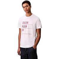 Calvin Klein Uomo T-shirt Maniche Corte Graphic con Logo, Bianco (Brilliant White)