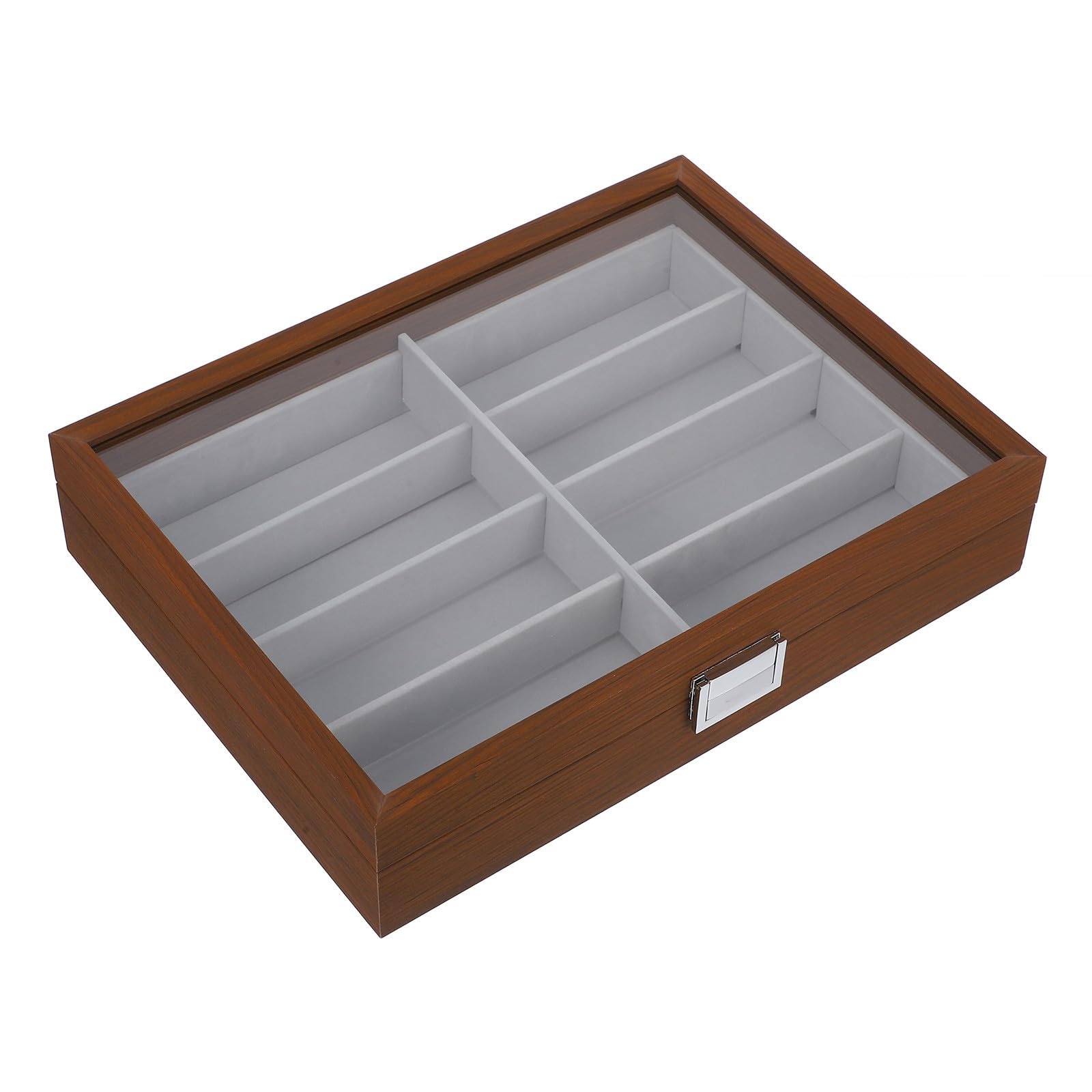 Sonnenbrillen Organizer mit Sommeratmosphäre 8 Fächer und Samt Tragbares Design für Herren und Damenbrillen zur Aufbewahrung im Store und Reisen