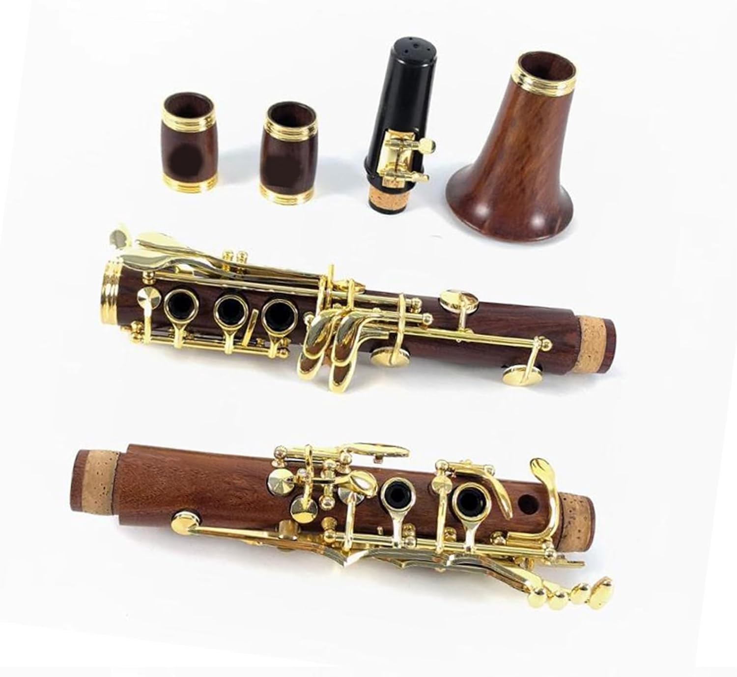 C Clarinet Gold Plated Rosewood Clarinet Set