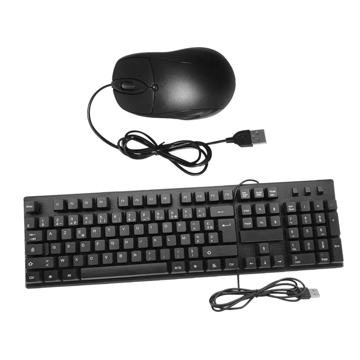 Gatuida Tastiera e Mouse Cablati Tastierino Numerico Abs 104 Tasti Nero per PC e Laptop Cavo USB e Massima Comfort