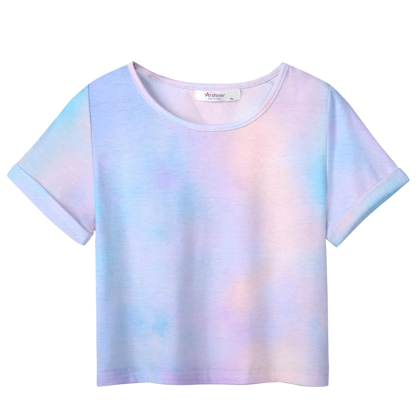 Arshiner T-Shirt Mädchen Kurz Batik Kinder Sommer Top Tie-dye Rundhals Kurzarm Shirt Sport Casual Tshirts für Mädchen