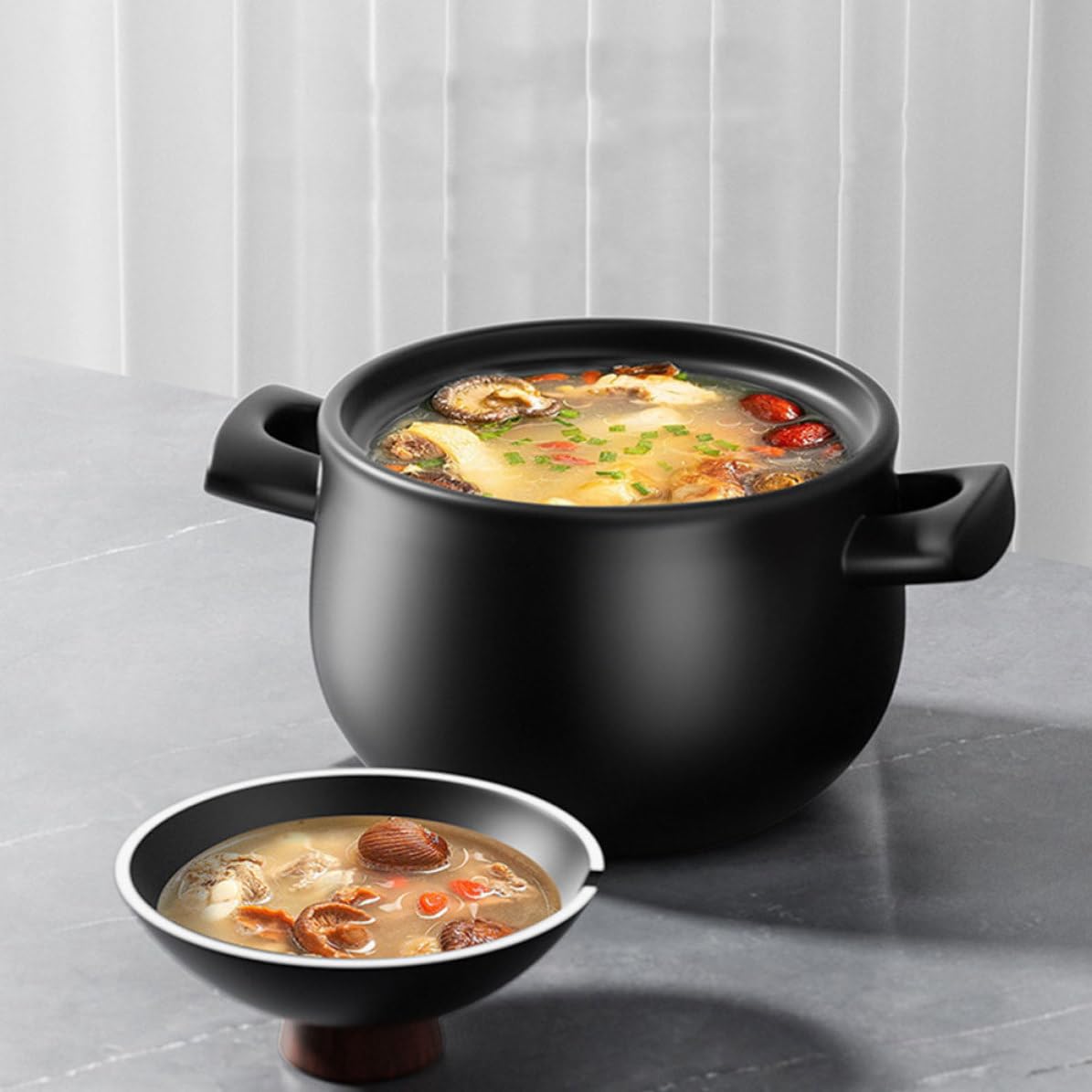 Balacoo Pentola per Stufato in Ceramica da 2,5l con Tecnologia Monopezzo, Resistente alle Alte Temperature, per Cucina a Gas e Zuppe Casalinghe