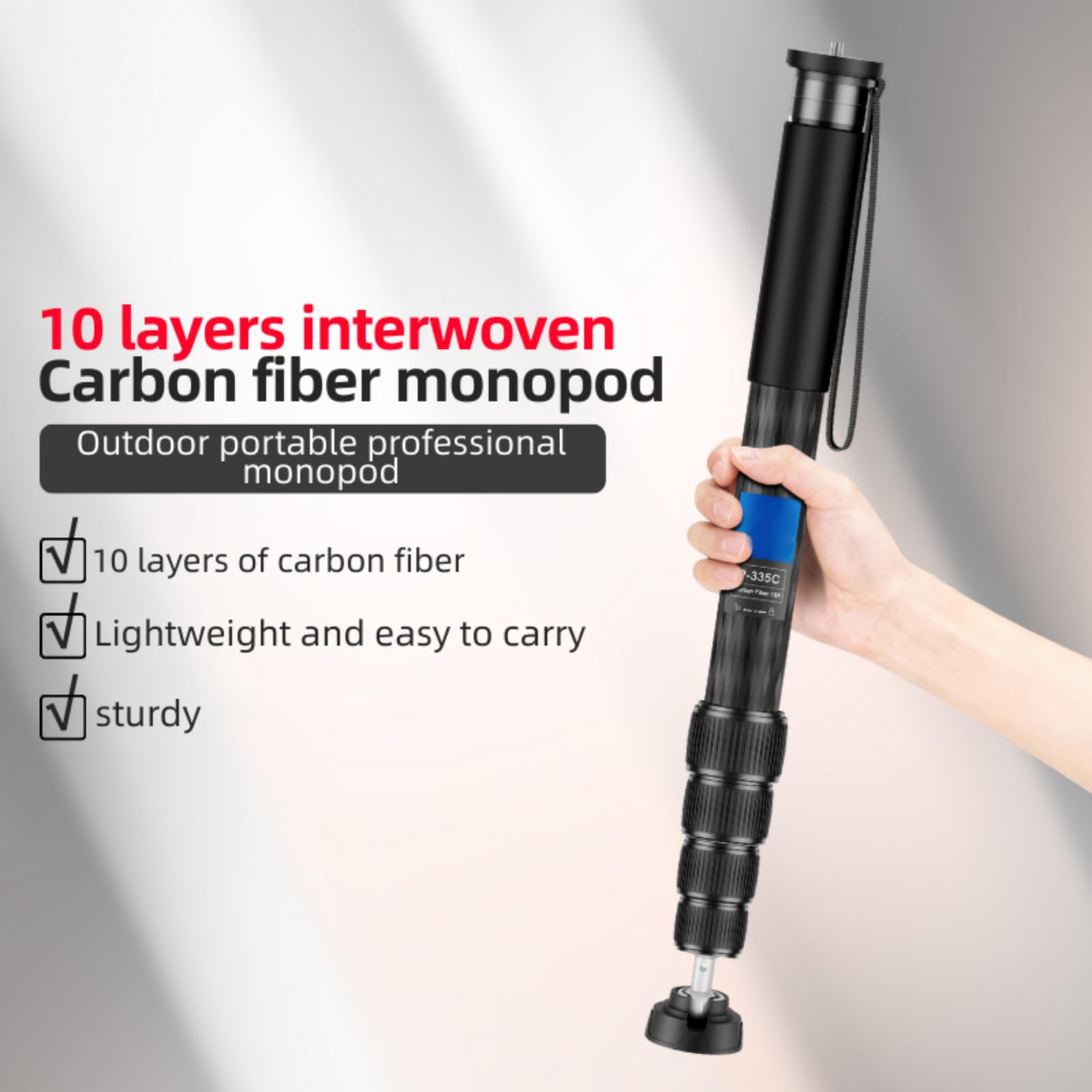 Monopode extensible portable réglable de 45 cm à 165 cm pour la photographie