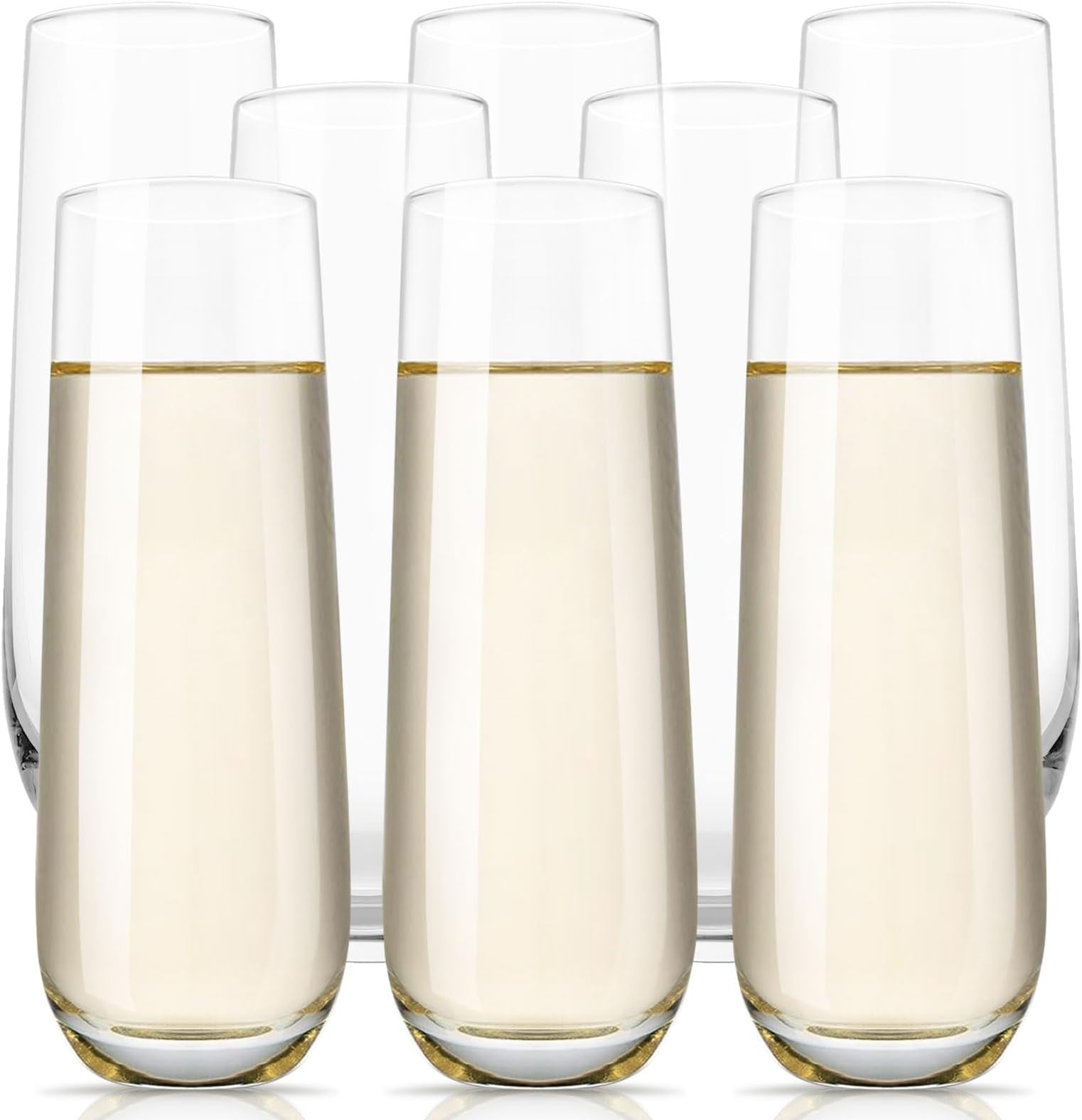 EVEREST GLOBAL Stemless Wine Glasses With Gold Rim - Set Of 6, 18oz Hand Blown Glass Cups