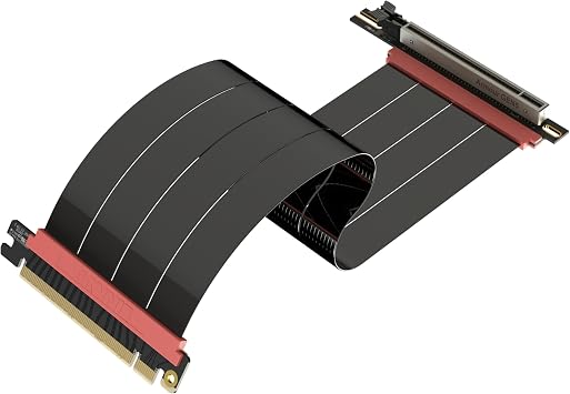 LINKUP PCIE 5.0 Riser Cable | for Vertical GPU Mount | Right Angle | Graphics Card GPU Ready | Usable with PCIe 4.0 & RX 9070/ RTX5090 | 30cm Total Length 34cm