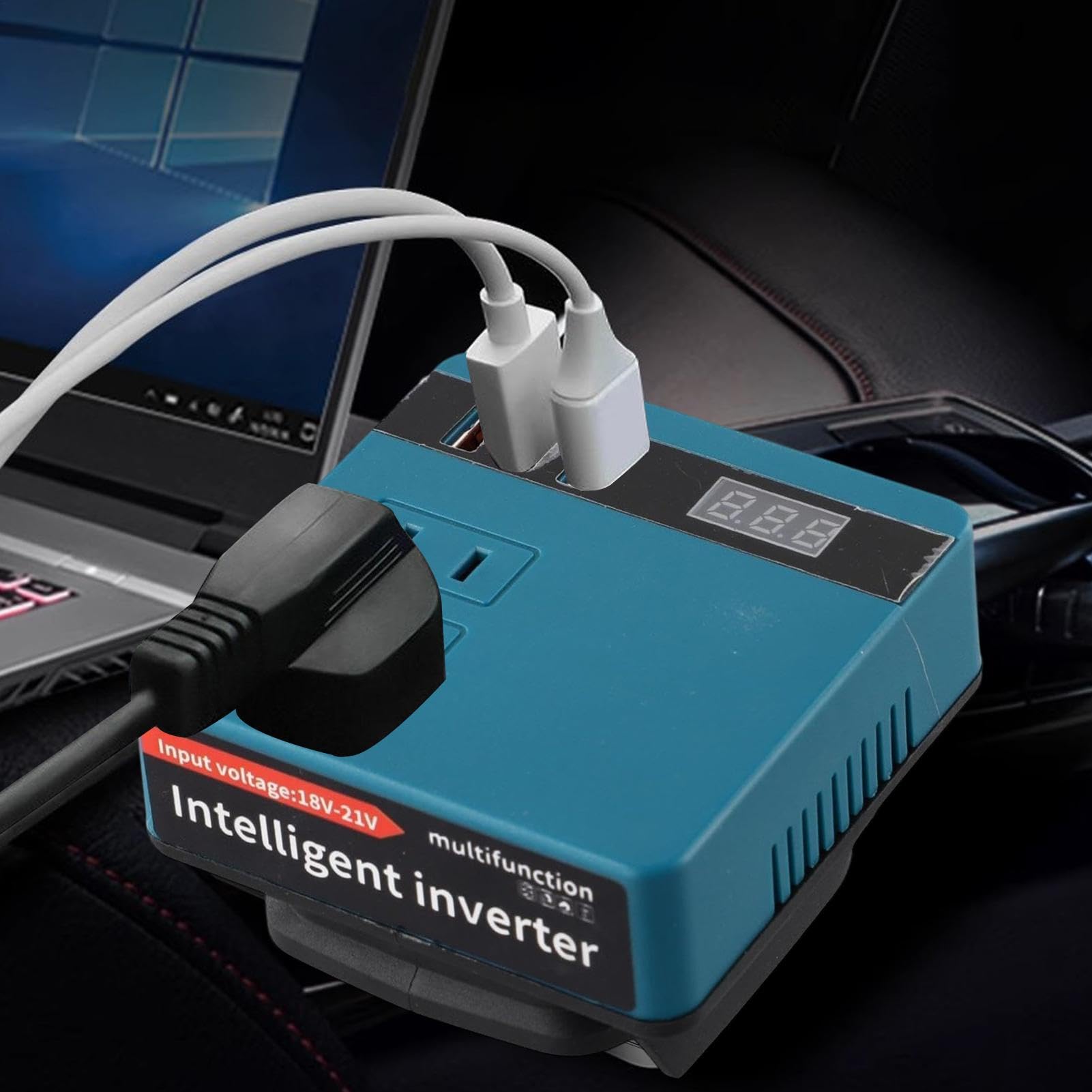 Centrale elettrica portatile, inverter a batteria | Trasformatore di batteria intelligente con visualizzazione della corrente | Presa alimentata a batteria per viaggi in campeggio all'aperto