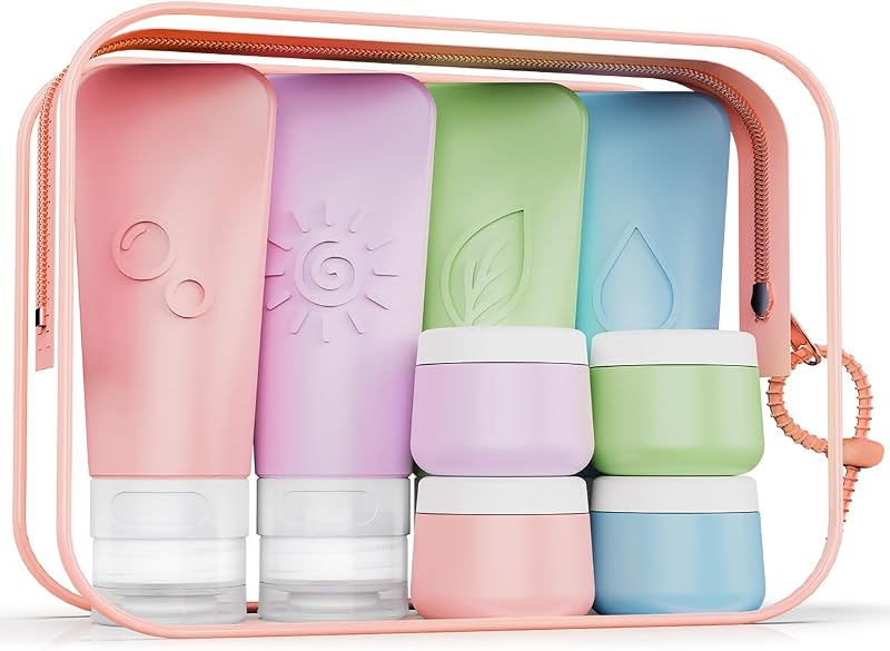 Conjunto KLKE com 20 Frascos de Silicone para Viagem Pink-20PCS