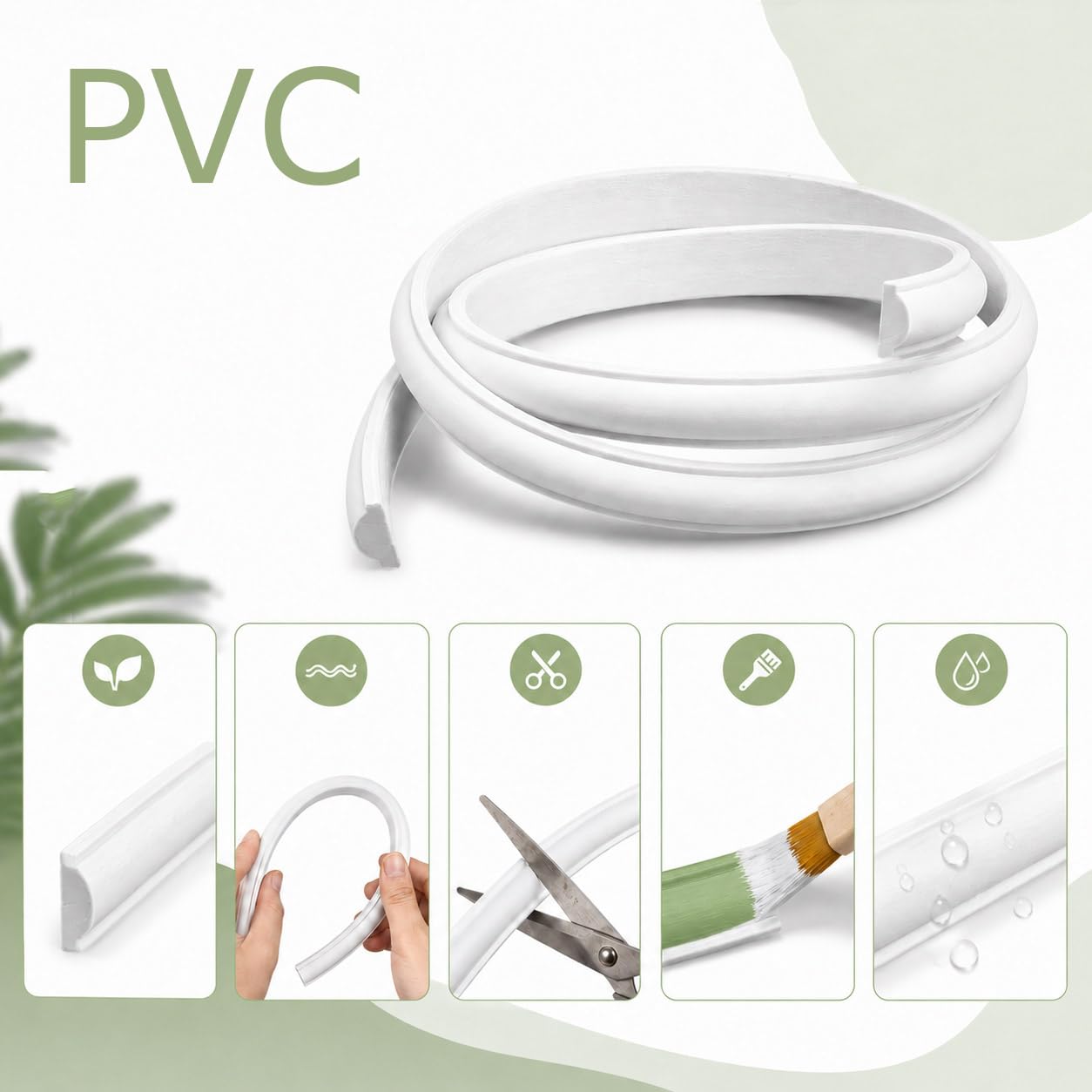 4 PU Pannelli Angolari Da Parete Modanature in PVC 7m Per Bordo Parete F,7M