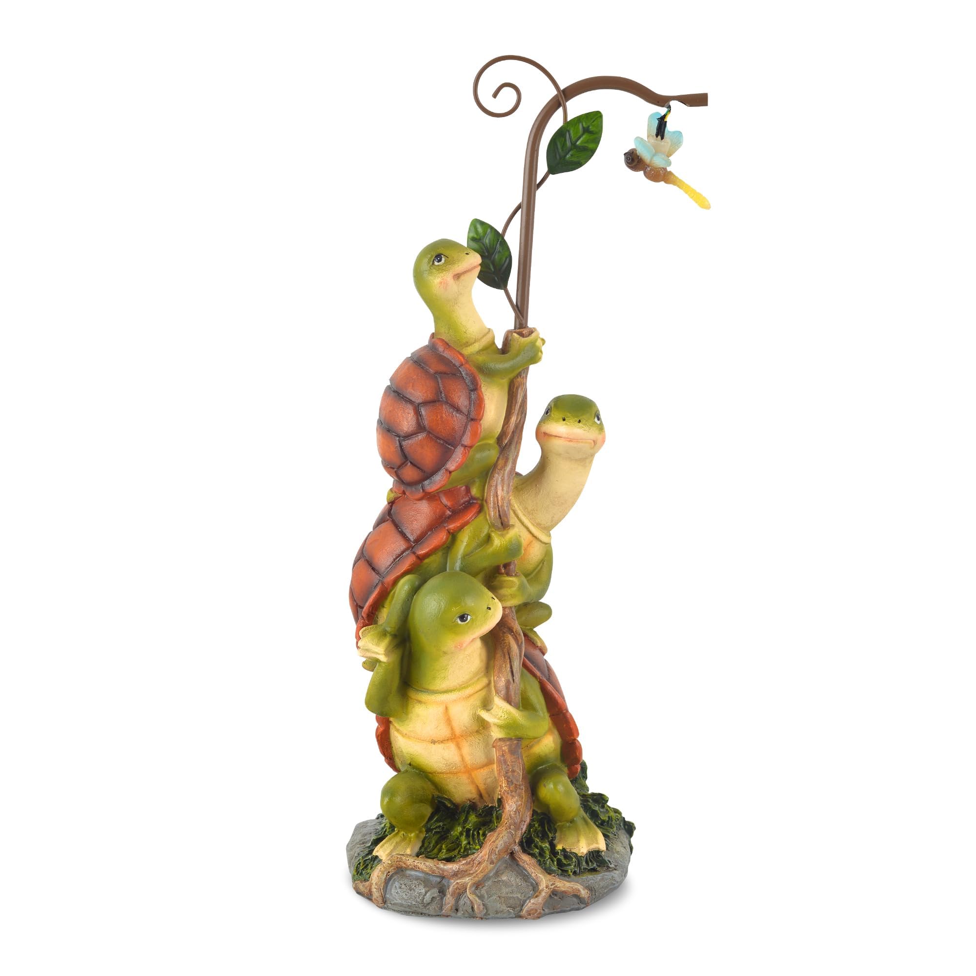 Turtle Outdoor Statue, Brown Resin Tabletop Modern Contemporary Animal Turtle Figurine Sculpture Decoration for Home Patio Yard Lawn Porch Ornament, XS1209