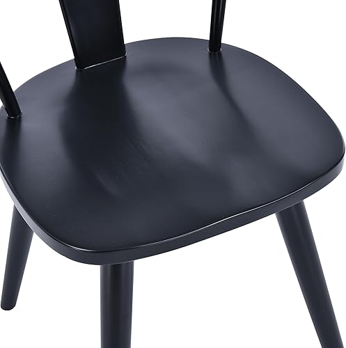 Miniatura 4 de DUHOME Juego de 2 sillas de comedor de madera negra, sillas de comedor Wishbone de mediados de siglo, sillas de cocina y comedor de madera de roble