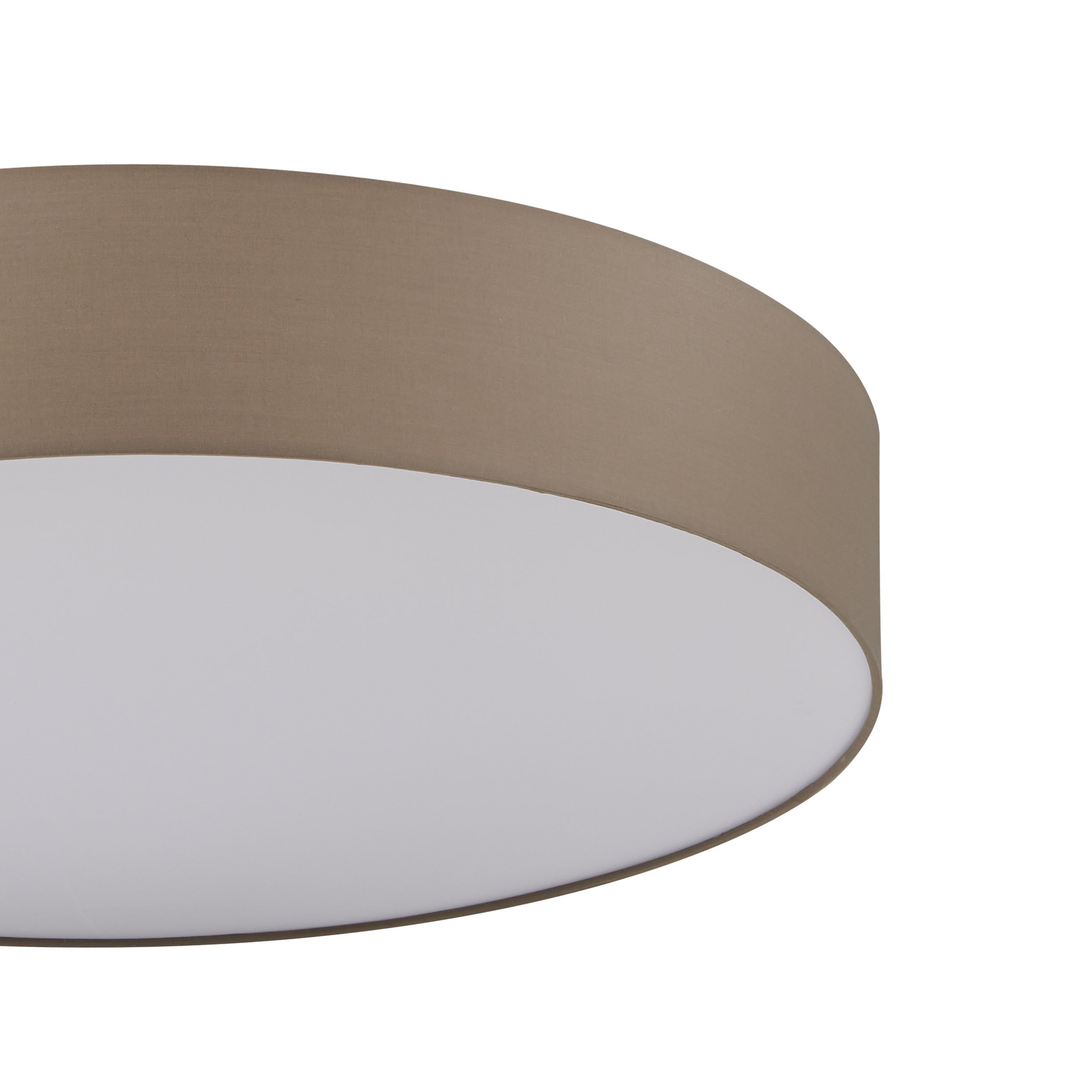 EGLO Deckenlampe Pasteri,5 flammige Deckenleuchte Modern | Wohnzimmerlampe aus Textil und Kunststoff in Weiß, Taupe, Flurlampe Decke mit E27 Fassung, Ø 76 cm