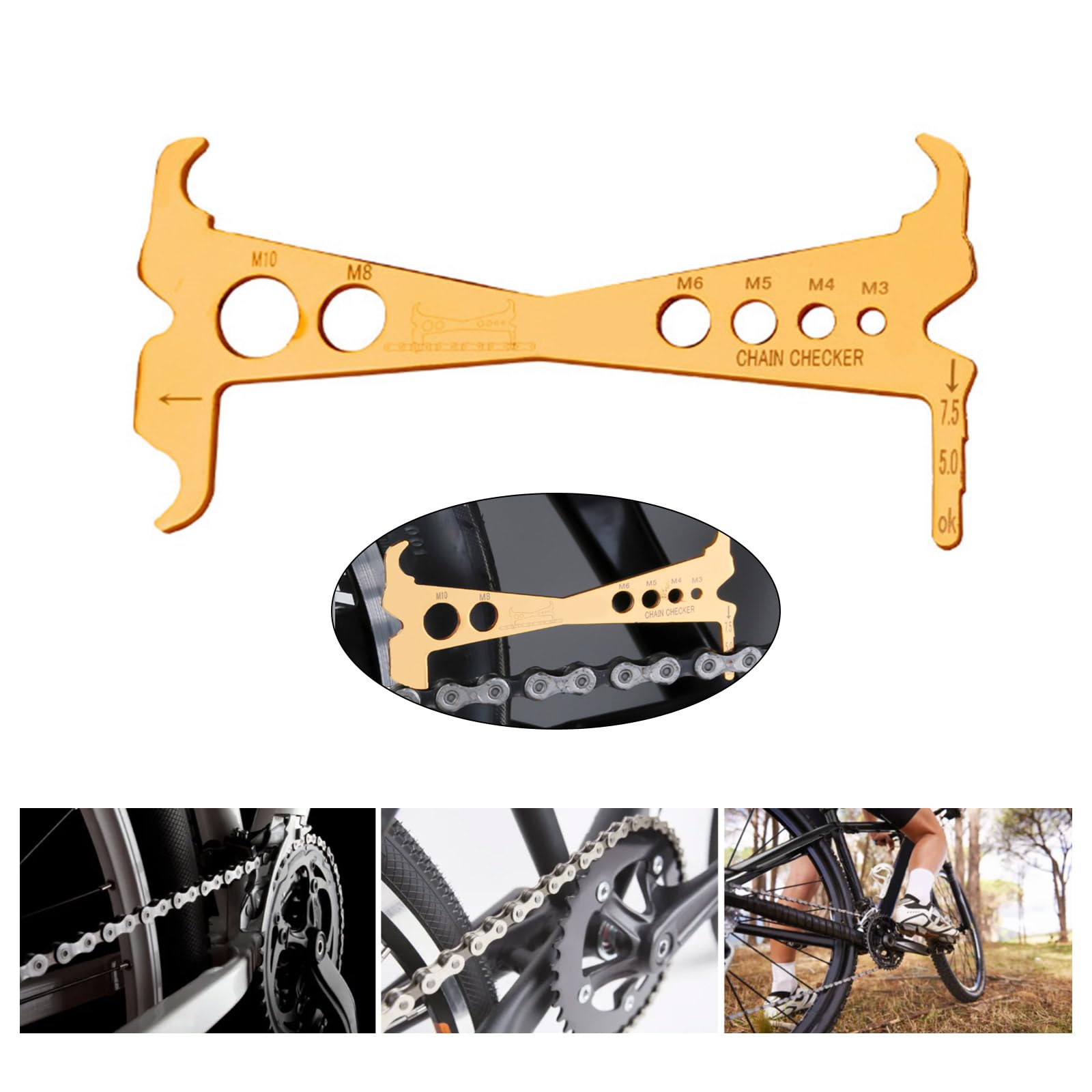 Bicycle Chain Wear Indicator Gauge Checker Aluminum Alloy