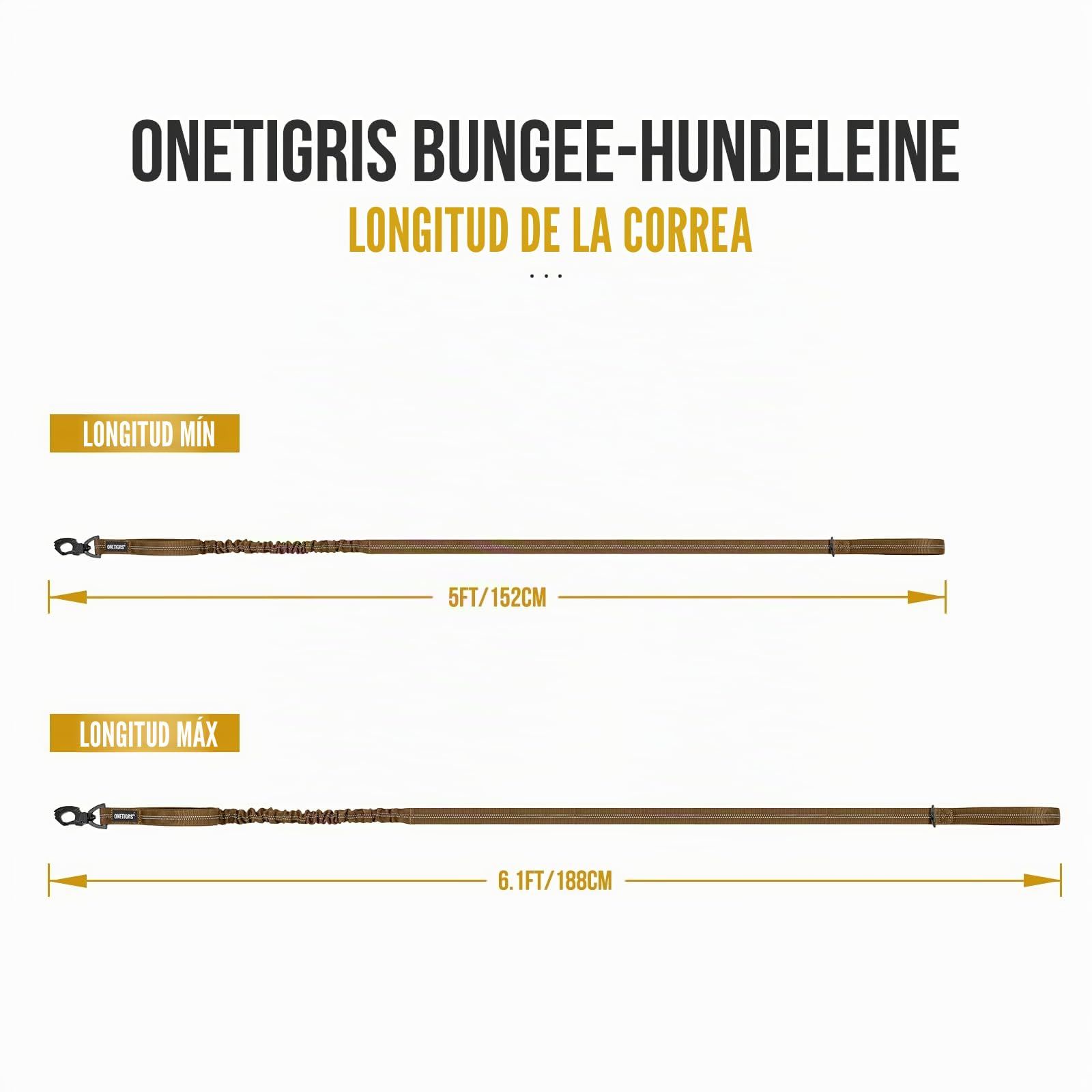 OneTigris Correa para Perros de 152 a 188 cm