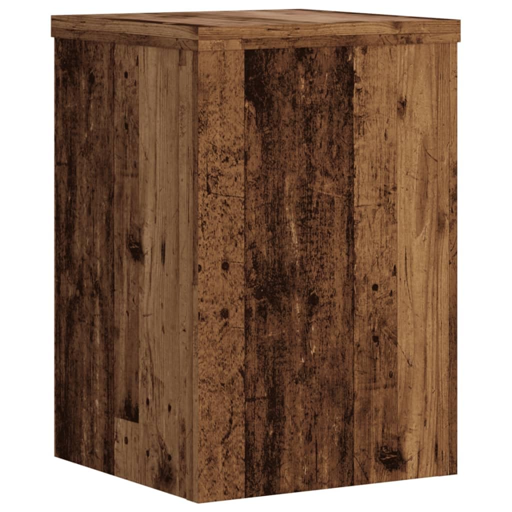 Supports pour plantes en bois d'ingénierie vieux bois, 2 pcs, 20x20x30 cm, capacité 50 kg, pour intérieur, tuteur, treillis, pergola, palissage, décoration de jardin et balcon