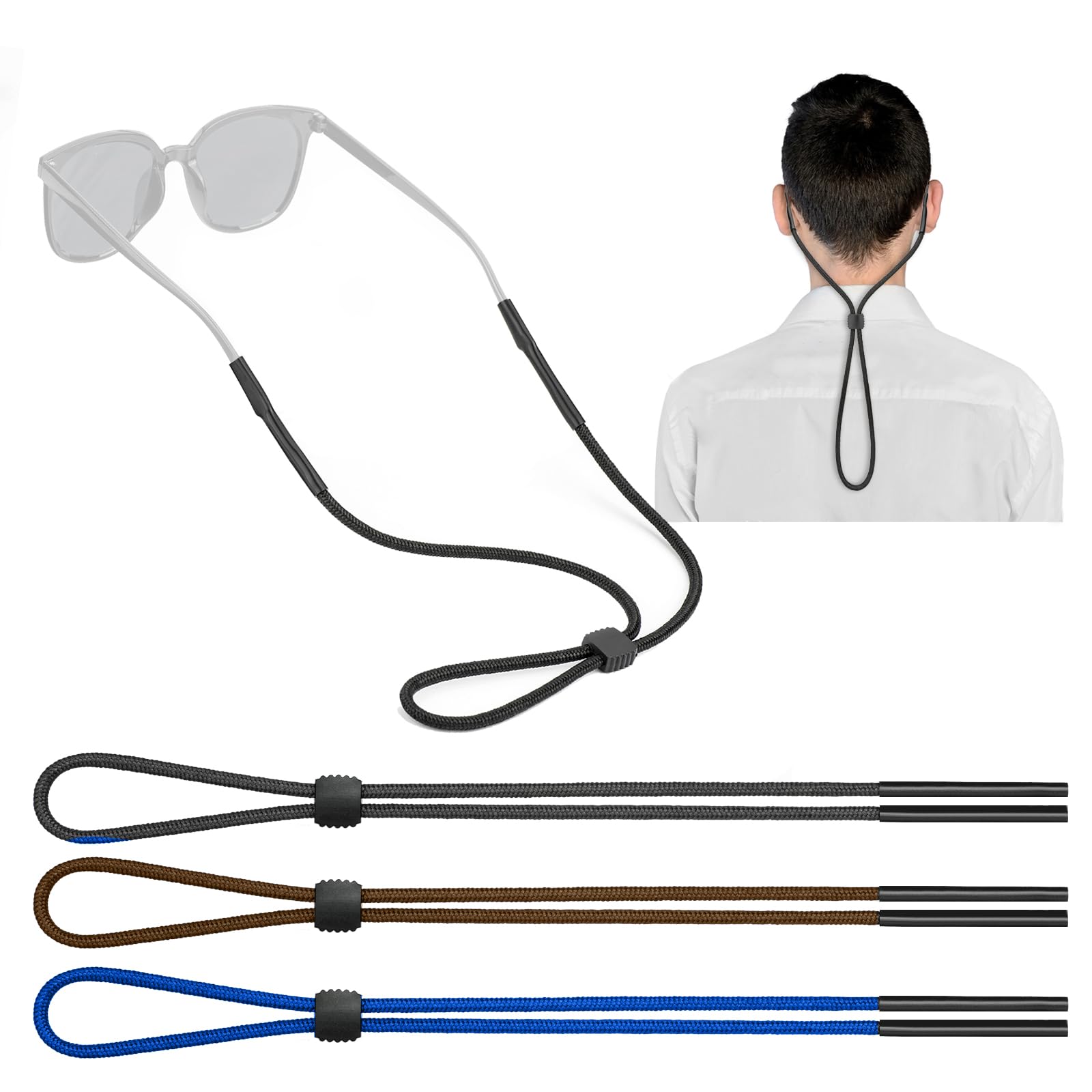 KECHIO Sports Glasses holder Strap(3 PCS) - Sunglasses strap for Men Women kids