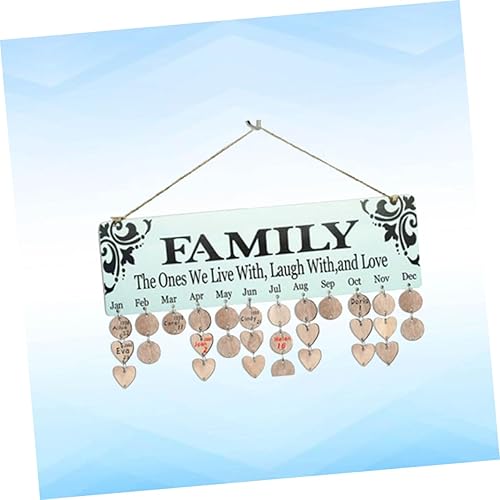Miniatura 9 de NUOBESTY 3pcs Wooden Birthday Calendar Family Birthday Board Birthday Plaque with Calendar Plaque Board Family Birthday Calendar Wooden Calendar