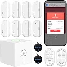 CPVAN Alarme Maison sans Fil (2.4GHz) avec Alertes APP, 13 Pièces - Alarme Hôte, 8 Capteurs de Porte/Fenêtre, 2 Télécommandes, 2 Cartes RFID, Modèle : CP9