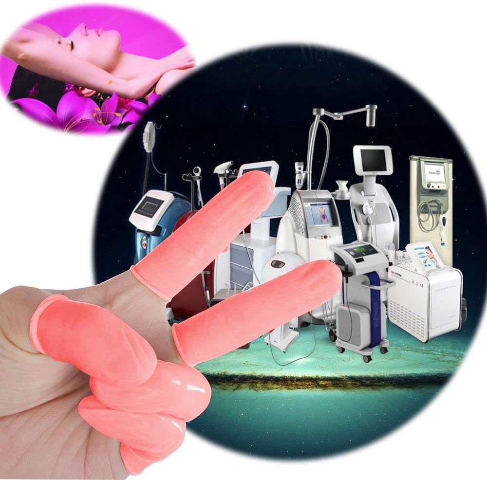 Buy 1 get 1 🔥 Disposable Finger Cots Gloves Latex Rubber Fingertips Plastic Protective Gloves Set for Men Women Kids Medium Medical Food Safe (Pink 500pcs)